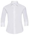 946F Ladies' 3/4 Sleeve Easy Care Fitted Shirt White colour image