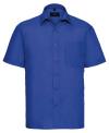 935M Men's Short Sleeve Polycotton Easy Care Poplin Shirt Bright Royal colour image