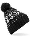 BB456 B456 Beechfield Fair Isle Snowstar Beanie Black / White colour image