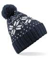 BB456 B456 Beechfield Fair Isle Snowstar Beanie French Navy / White colour image
