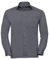 934M Men's Long Sleeve Easy Care Poplin Shirt Convoy Grey  colour image