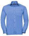 934M Men's Long Sleeve Easy Care Poplin Shirt Corporate Blue colour image