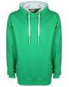 FH002 FDM Unisex Contrast Hoodie Kelly Green / White colour image