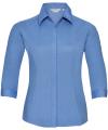 926F Ladies' 3/4 Sleeve Poly Cotton Easy Care Fitted Polin Shirt Corporate Blue colour image
