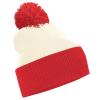 B451 Beechfield Snowstar Two Tone Beanie Off White / Bright Red colour image