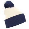 B451 Beechfield Snowstar Two Tone Beanie Off White / French Navy colour image