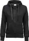 TJ5436 Tee Jays Ladies Full Zip Hooded Sweat Black colour image
