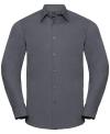 924M Men's Long Sleeve Poly Cotton Easy Care Tailored Poplin Shirt Convoy Grey  colour image