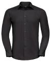 924M Men's Long Sleeve Poly Cotton Easy Care Tailored Poplin Shirt Black colour image