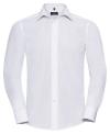 924M Men's Long Sleeve Poly Cotton Easy Care Tailored Poplin Shirt White colour image