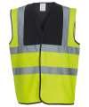HVW100 Hi Vis Waistcoat Black Yoke / Yellow colour image