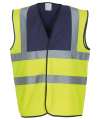 HVW100 Hi Vis Waistcoat Navy Yoke / Yellow colour image