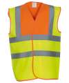 HVW100 Hi Vis Waistcoat Orange Yoke / Yellow colour image