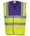 HVW100 Hi Vis Waistcoat Purple Yoke / Yellow colour image