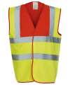 HVW100 Hi Vis Waistcoat Red Yoke / Yellow colour image