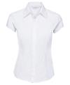 925F Ladies' Cap Sleeve Polycotton Easy Care Fitted Poplin Shirt White colour image