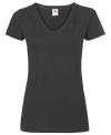 61398 Lady Fit Valueweight V Neck T Shirt Black colour image