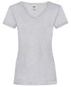 61398 Lady Fit Valueweight V Neck T Shirt Heather Grey colour image