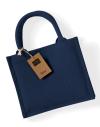 W412 Westford Mill Jute Mini Gift Bag Navy colour image
