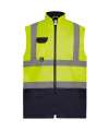 HVJ200 Hi Vis Long Sleeve Waistcoat Yellow  / Navy colour image