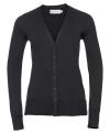 715F Ladies' V Neck Knitted Cardigan Black colour image
