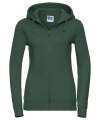 266F Russell Ladies Authentic Zipped Hoodie Bottle Green colour image