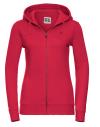 266F Russell Ladies Authentic Zipped Hoodie Classic Red colour image