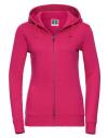 266F Russell Ladies Authentic Zipped Hoodie Fuchsia colour image