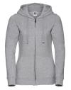 266F Russell Ladies Authentic Zipped Hoodie Light Oxford colour image