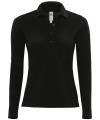 BA370L Ladies Long Sleeve Safran Polo Black colour image