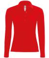BA370L Ladies Long Sleeve Safran Polo Red colour image