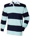 FR8 SEWN STRIPE L/S RUGBY SHIRT Duck Egg / Navy colour image