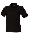 H401 Ladies Classic Polycotton Polo Shirt Black colour image