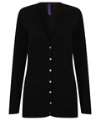 H723 Ladies  V Button Cardigan Black colour image