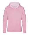 JH003B Kids Varsity Hoodie Baby Pink / Arctic White colour image