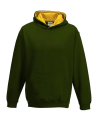 JH003B Kids Varsity Hoodie Forest Green / Gold colour image