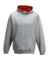 JH003B Kids Varsity Hoodie Heather / Fire Red colour image