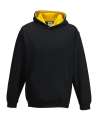 JH003B Kids Varsity Hoodie Jet Black / Gold colour image