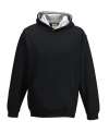 JH003B Kids Varsity Hoodie Jet Black / Heather colour image