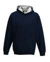 JH003B Kids Varsity Hoodie New French Navy / Heather colour image