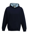 JH003B Kids Varsity Hoodie New French Navy / Sky colour image