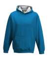 JH003B Kids Varsity Hoodie Sapphire / Heather colour image