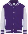 JH043B Kids Baseball Jacket Purple / Heather colour image