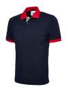 UC107 Contrast Pique Poloshirt Navy / Red colour image