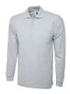 UC113 Longsleeve Poloshirt Heather Grey colour image