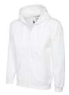 UC504 Adults Classic Fill Zip Hooded Sweatshirt White colour image