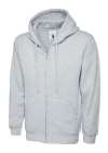 UC504 Adults Classic Fill Zip Hooded Sweatshirt Heather Grey colour image
