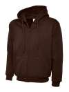 UC504 Adults Classic Fill Zip Hooded Sweatshirt Brown colour image