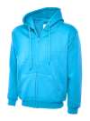 UC504 Adults Classic Fill Zip Hooded Sweatshirt Sky Blue colour image