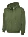 UC504 Adults Classic Fill Zip Hooded Sweatshirt Olive colour image